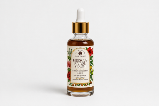 Hibiscus Hair Serum with Argan Oil, Amla & Vitamin E – Nourishing Hair Serum for Smooth, Shiny & Frizz-Free Hair